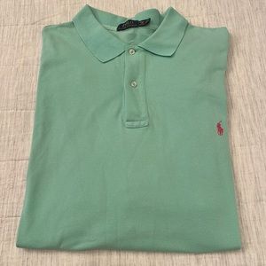 POLO RALPH LAUREN Knit Short Sleeve Collared Shirt LIGHT TEAL / Size 3XB / 3G